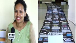 Apeksha Kottary, has entered the India Book of Records for making the longest gift item.(ANI)