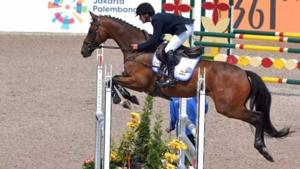 Fouaad Mirza bagged the top honours at the CCI3*S.(Twitter) Fouaad Mirza bagged the top honours at the CCI3*S.(Twitter)