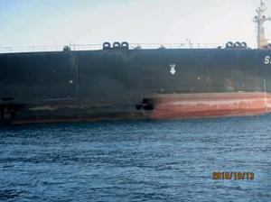 A handout picture made available by the National Iranian Oil Tanker Company (NITC), shows the reported damage in the hull of the Iranian-flagged ctanker.(AP Photo) A handout picture made available by the National Iranian Oil Tanker Company (NITC), shows the reported damage in the hull of the Iranian-flagged ctanker.(AP Photo)