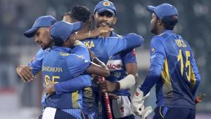Sri Lankan players celebrate their victory against Pakistan(AP) Sri Lankan players celebrate their victory against Pakistan(AP)