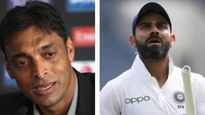 Shoaib Akhtar (L) and Virat Kohli (R)(HT Collage) Shoaib Akhtar (L) and Virat Kohli (R)(HT Collage)