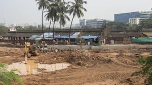 Ongoing work for Metro-3 car shed At Prajapurpada, Aarey colony in Mumbai, on Monday, October 14, 2019.(Satyabrata Tripathy/HT Photo) Ongoing work for Metro-3 car shed At Prajapurpada, Aarey colony in Mumbai, on Monday, October 14, 2019.(Satyabrata Tripathy/HT Photo)