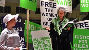 Author Margaret Atwood reads an extract during the launch of her new novel The Testaments at a book store in London, Britain late September 9, 2019. REUTERS/Dylan Martinez(REUTERS) Author Margaret Atwood reads an extract during the launch of her new novel The Testaments at a book store in London, Britain late September 9, 2019. REUTERS/Dylan Martinez(REUTERS)