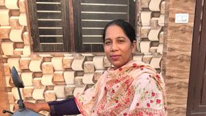Ludhiana’s first woman bike-taxi driver poses with her two-wheeler in Ludhiana on Tuesday. She took the job as it was regular and was the pathway to her independence.(HT Photo) Ludhiana’s first woman bike-taxi driver poses with her two-wheeler in Ludhiana on Tuesday. She took the job as it was regular and was the pathway to her independence.(HT Photo)