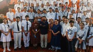 Anand Kumar answered the questions of Ramjas students and staff.(HT) Anand Kumar answered the questions of Ramjas students and staff.(HT)