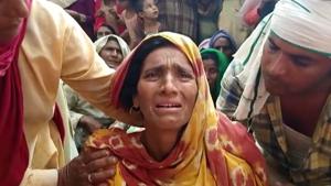 The family of Sharif Khan, a truck driver who was shot dead in Shopian in Jammu and Kashmir on October 14, had earlier refused to accept his mortal remains and demanded martyr status for him and adequate compensation.(ANI) The family of Sharif Khan, a truck driver who was shot dead in Shopian in Jammu and Kashmir on October 14, had earlier refused to accept his mortal remains and demanded martyr status for him and adequate compensation.(ANI)