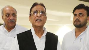 Samajwadi Party leader Azam Khan is facing a slew of criminal cases in connection with land encroachments.(ANI) Samajwadi Party leader Azam Khan is facing a slew of criminal cases in connection with land encroachments.(ANI)