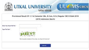 Utkal University declares the result for BA, BSc and BCom 1st sem students on its official website. (Screengrab) Utkal University declares the result for BA, BSc and BCom 1st sem students on its official website. (Screengrab)