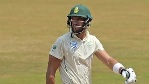 South Africa's Aiden Markram leaves after being dismissed by India's India's Ravindra Jadeja during the fifth day of the first cricket test match against India in Visakhapatnam, India, Sunday, Oct. 6, 2019.(AP) South Africa's Aiden Markram leaves after being dismissed by India's India's Ravindra Jadeja during the fifth day of the first cricket test match against India in Visakhapatnam, India, Sunday, Oct. 6, 2019.(AP)
