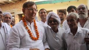 BJP candidate Meham Shamsher Kharkara(HT PHOTO) BJP candidate Meham Shamsher Kharkara(HT PHOTO)