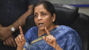 Union finance minister Nirmala Sitharaman said on Tuesday that the Indian banking sector went through its “worst phase” during the tenures of former Reserve Bank of India (RBI) governor Raghuram Rajan and former Prime Minister Manmohan Singh.(PTI Photo) Union finance minister Nirmala Sitharaman said on Tuesday that the Indian banking sector went through its “worst phase” during the tenures of former Reserve Bank of India (RBI) governor Raghuram Rajan and former Prime Minister Manmohan Singh.(PTI Photo)
