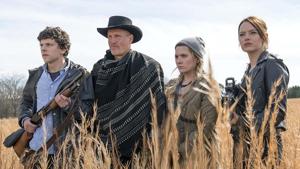 Zombieland Double Tap movie review: Columbus (Jesse Eisenberg), Tallahassee (Woody Harrelson), Little Rock (Abigail Breslin) and Wichita (Emma Stone) in a still from Ruben Fleischer’s zombie sequel. Zombieland Double Tap movie review: Columbus (Jesse Eisenberg), Tallahassee (Woody Harrelson), Little Rock (Abigail Breslin) and Wichita (Emma Stone) in a still from Ruben Fleischer’s zombie sequel.