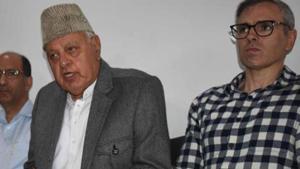 Farooq Abdullah, his son and former Kashmir chief minister Omar Abdullah, PDP president and former chief minister Mehbooba Mufti and several others remain under detention in Srinagar since August 4, a day before the Centre scrapped Article 370.(ANI File Photo) Farooq Abdullah, his son and former Kashmir chief minister Omar Abdullah, PDP president and former chief minister Mehbooba Mufti and several others remain under detention in Srinagar since August 4, a day before the Centre scrapped Article 370.(ANI File Photo)