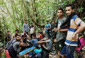 Indian deportees in the Panama forest.(HT PHOTO)