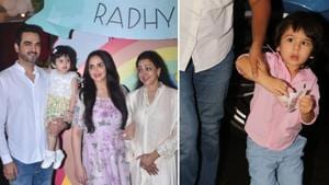 Esha Deol with daughter Radhya at her birthday party, which saw Taimur Ali Khan in attendance.(Varinder Chawla)