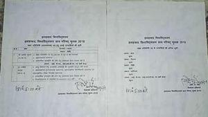 The notice pasted on the AU union hall on Sunday.(HT Photo) The notice pasted on the AU union hall on Sunday.(HT Photo)
