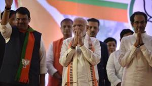 TImes Now Exit poll predicts BJP-Shiv Sena alliance to win 230 out of 288 seats in Maharashtra(HT Photo) TImes Now Exit poll predicts BJP-Shiv Sena alliance to win 230 out of 288 seats in Maharashtra(HT Photo)
