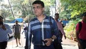 Former Indian cricketer Sourav Ganguly arrives to file his nomination.(REUTERS) Former Indian cricketer Sourav Ganguly arrives to file his nomination.(REUTERS)