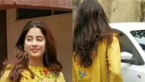 Janhvi Kapoor spotted with the price tag in her dupatta.