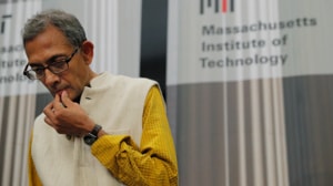 The Nobel winner landed in Delhi on Saturday - his first visit to the country after claiming the prize.(Reuters image) The Nobel winner landed in Delhi on Saturday - his first visit to the country after claiming the prize.(Reuters image)