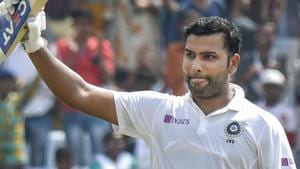 Ranchi: India's Rohit Sharma celebrates his double century.(PTI) Ranchi: India's Rohit Sharma celebrates his double century.(PTI)