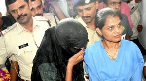 One of the accused of the gang of extortionists being produced in a Bhopal court in September.(PTI) One of the accused of the gang of extortionists being produced in a Bhopal court in September.(PTI)