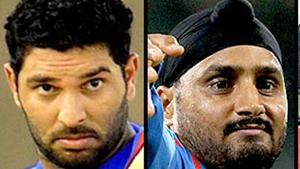 Combination photo of Yuvraj Singh and Harbhajan Singh(Getty Images) Combination photo of Yuvraj Singh and Harbhajan Singh(Getty Images)