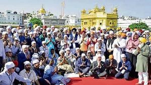 The delegation of envoys at the Golden Temple in Amritsar on Tuesday.(Sameer Sehgal/ HT photo) The delegation of envoys at the Golden Temple in Amritsar on Tuesday.(Sameer Sehgal/ HT photo)
