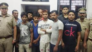A case under the Animal Cruelty Act has been registered against those arrested, among whom was a corporator of the local municipal corporation, police said.(Photo: @moradabadpolice/Twitter) A case under the Animal Cruelty Act has been registered against those arrested, among whom was a corporator of the local municipal corporation, police said.(Photo: @moradabadpolice/Twitter)