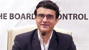 BCCI president Sourav Ganguly addresses a press conference.(ANI) BCCI president Sourav Ganguly addresses a press conference.(ANI)
