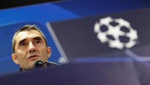 Barcelona coach Ernesto Valverde during the press conference(REUTERS) Barcelona coach Ernesto Valverde during the press conference(REUTERS)