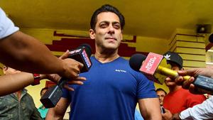 Bollywood actor Salman Khan leaves after casting his vote at a polling station during the state assembly election in Mumbai on October 21, 2019.(AFP)