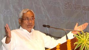 Bihar Chief Minister Nitish Kumar will address a rally in New Delhi on October 23, 2019.(Santosh Kumar / HT Photo) Bihar Chief Minister Nitish Kumar will address a rally in New Delhi on October 23, 2019.(Santosh Kumar / HT Photo)