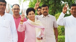 Haryana Congress chief Kumari Selja said the state has given the verdict that it will not tolerate the “misgovernance” of the Manohar Lal Khattar-led BJP government. ( Photo @kumari_selja) Haryana Congress chief Kumari Selja said the state has given the verdict that it will not tolerate the “misgovernance” of the Manohar Lal Khattar-led BJP government. ( Photo @kumari_selja)