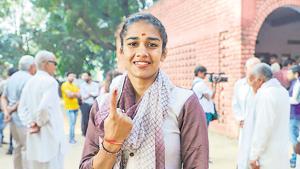 Wrestler and BJP's candidate Babita Phogat lost from Haryana’s Dadri seat.(PTI file photo) Wrestler and BJP's candidate Babita Phogat lost from Haryana’s Dadri seat.(PTI file photo)