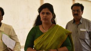 BJP MLA Pankaja Munde is set to lose from her home turf of Parli constituency in Beed district.(Kunal Patil/HT Photo) BJP MLA Pankaja Munde is set to lose from her home turf of Parli constituency in Beed district.(Kunal Patil/HT Photo)