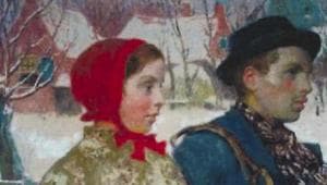 This undated image taken from evidence filed in a forfeiture case in the U.S. District Court for the Northern District of New York, is of the painting often entitled “Winter” by the artist Gari Melchers. The painting, stolen by the Nazis in 1933, was recovered by the FBI from a collection at the Arkell Museum in Canajoharie, N.Y. (US Attorney's Office via AP)(AP) This undated image taken from evidence filed in a forfeiture case in the U.S. District Court for the Northern District of New York, is of the painting often entitled “Winter” by the artist Gari Melchers. The painting, stolen by the Nazis in 1933, was recovered by the FBI from a collection at the Arkell Museum in Canajoharie, N.Y. (US Attorney's Office via AP)(AP)