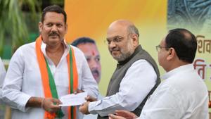 Bhosale resigned as MP within months of the April 2019 general elections and stood for byelection on BJP ticket, a decision which did not go down well with the electorate.(PTI Photo) Bhosale resigned as MP within months of the April 2019 general elections and stood for byelection on BJP ticket, a decision which did not go down well with the electorate.(PTI Photo)