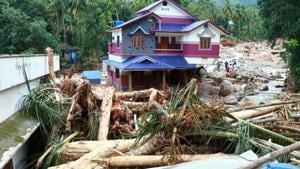 A view of the damage and relief work after landslides and flash floods, Kavalapara, Kerala, August 13, 2019(HT PHOTO) A view of the damage and relief work after landslides and flash floods, Kavalapara, Kerala, August 13, 2019(HT PHOTO)