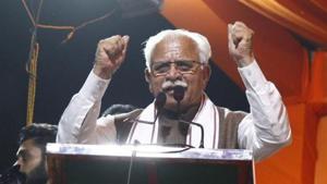 Haryana Chief Minister Manohar Lal Khattar(Yogendra Kumar/HT PHOTO) Haryana Chief Minister Manohar Lal Khattar(Yogendra Kumar/HT PHOTO)