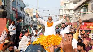 BJP leader celebrating his third consecutive victory from Ambala Cantt seat.