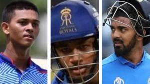 Yashasvi Jaiswal (L), Sanju Samson (C) and KL Rahul (R)(HT Collage) Yashasvi Jaiswal (L), Sanju Samson (C) and KL Rahul (R)(HT Collage)