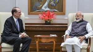 Prime Minister Narendra Modi with World Bank President David Malpass in New Delhi.(PTI photo) Prime Minister Narendra Modi with World Bank President David Malpass in New Delhi.(PTI photo)
