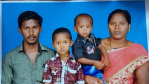 Two-year-old Surjith Wilson seen in his mother’s arms was playing when he fell into the abandoned borewell.(Sourced Photo) Two-year-old Surjith Wilson seen in his mother’s arms was playing when he fell into the abandoned borewell.(Sourced Photo)
