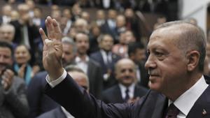 Turkish President Recep Tayyip said Turkey would not hesitate to relaunch its operation if the Syrian Kurdish fighters do not fully evacuate the 30 kilometer (19 mile) area in northeastern Syria or continue attacks against Turkish troops.(AP Photo) Turkish President Recep Tayyip said Turkey would not hesitate to relaunch its operation if the Syrian Kurdish fighters do not fully evacuate the 30 kilometer (19 mile) area in northeastern Syria or continue attacks against Turkish troops.(AP Photo)