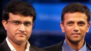 A file photo of Sourav Ganguly (L) and Rahul Dravid.(PTI) A file photo of Sourav Ganguly (L) and Rahul Dravid.(PTI)