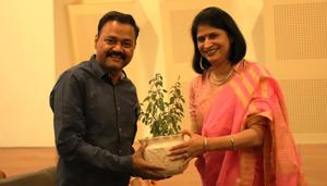 Abhinav Malhotra, Nitesh Bajaj and Reeta Singh graced the event(HT) Abhinav Malhotra, Nitesh Bajaj and Reeta Singh graced the event(HT)