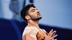 Ravinder lost the final bout 3-5 to Ulukbek Zholdoshbekov of Kyrgyzstan in 61kg freestyle(HT Photo) Ravinder lost the final bout 3-5 to Ulukbek Zholdoshbekov of Kyrgyzstan in 61kg freestyle(HT Photo)
