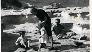 Royal Children in Malta: Lady Mountbatten lends a steadying hand as Princess Anne probes a tempting paddling pool. Elder brother Prince Charles dangles his feet into a pool unaided, but a watchful eye is kept on him by Uncle Dickie - Earl Mountbatten.(Alamy Stock Photo) Royal Children in Malta: Lady Mountbatten lends a steadying hand as Princess Anne probes a tempting paddling pool. Elder brother Prince Charles dangles his feet into a pool unaided, but a watchful eye is kept on him by Uncle Dickie - Earl Mountbatten.(Alamy Stock Photo)