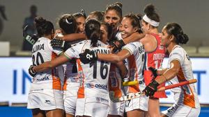 Bhubaneswar: Lilima Minz (31) of India celebrates with her teammates after scoring a goal against USA.(PTI) Bhubaneswar: Lilima Minz (31) of India celebrates with her teammates after scoring a goal against USA.(PTI)